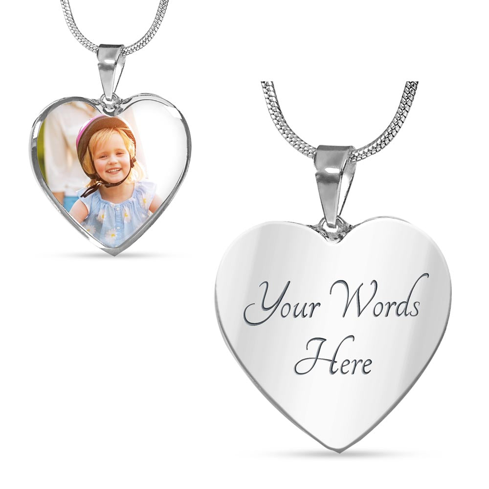 Custom Photo Heart Necklace – Always in My Heart