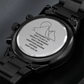 Don't Give Up-Engraved Design Black Chronograph Watch 3