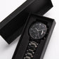 Don't Give Up-Engraved Design Black Chronograph Watch 3