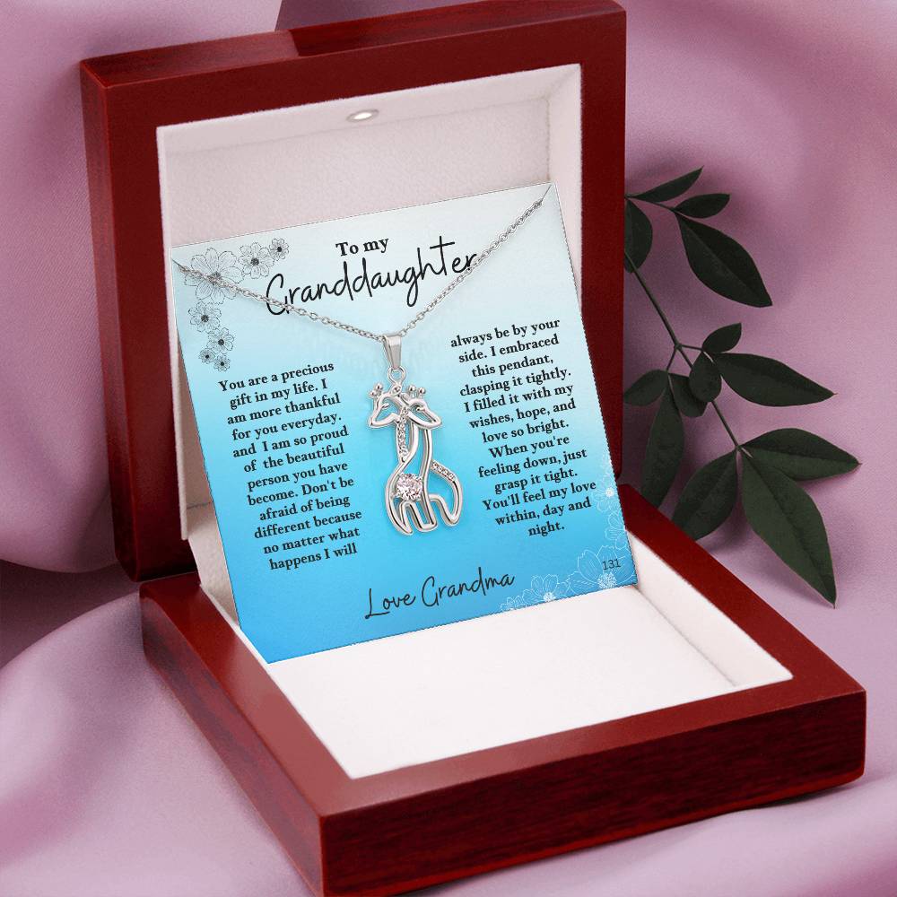 Granddaughter- Personalized this charming Giraffe Necklace. Show your special someone that they share these remarkable qualities with a meaningful gesture of love. 131