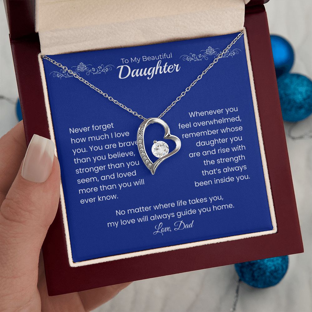 Daughter-Forever Love Necklace – Personalized Gift from Any Sender (118)
