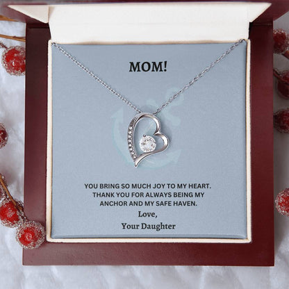 Mom- Being my anchor-Forever Love Necklace - Essential Home Zone Essential Home Zone 14k White Gold Finish / Luxury Box Jewelry Mom- Being my anchor-Forever Love Necklace