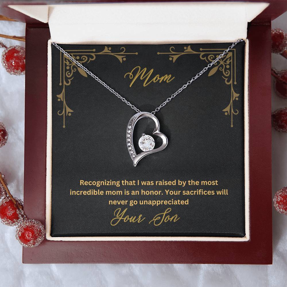 Mom- Most incredible mom-Forever Love Necklace - Essential Home Zone Essential Home Zone 14k White Gold Finish / Luxury Box Jewelry Mom- Most incredible mom-Forever Love Necklace