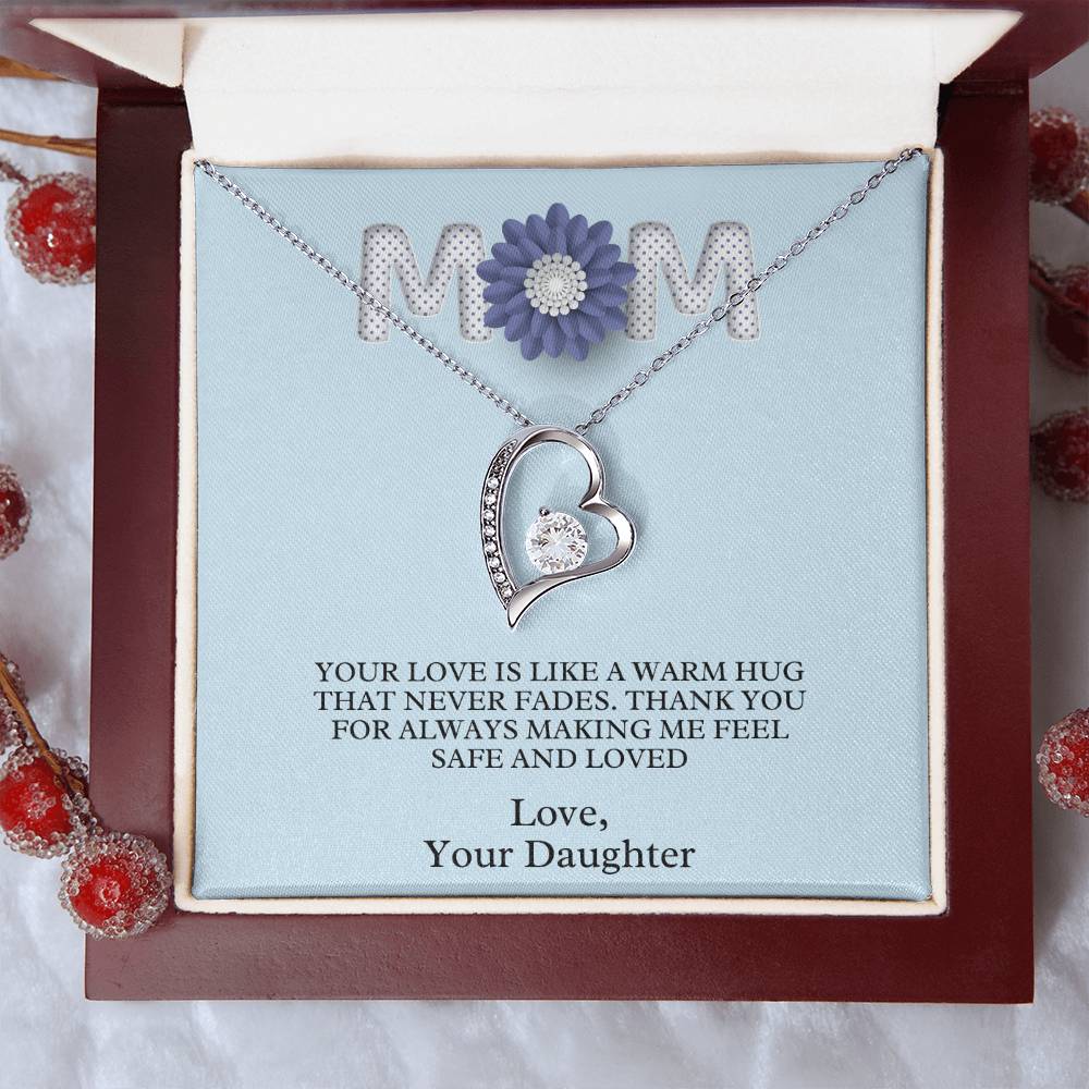 Mom- A warm hug-Forever Love Necklace - Essential Home Zone Essential Home Zone 14k White Gold Finish / Luxury Box Jewelry Mom- A warm hug-Forever Love Necklace