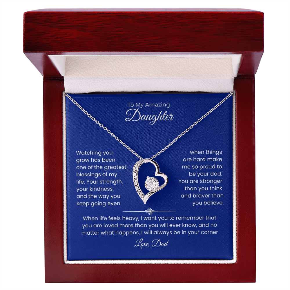 Daughter Gift – Forever Love Necklace – Add Your Custom “From” Title (134)