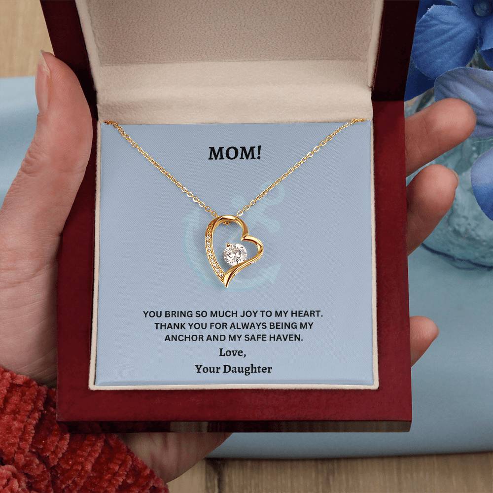 Mom- Being my anchor-Forever Love Necklace - Essential Home Zone Essential Home Zone 18k Yellow Gold Finish / Luxury Box Jewelry Mom- Being my anchor-Forever Love Necklace