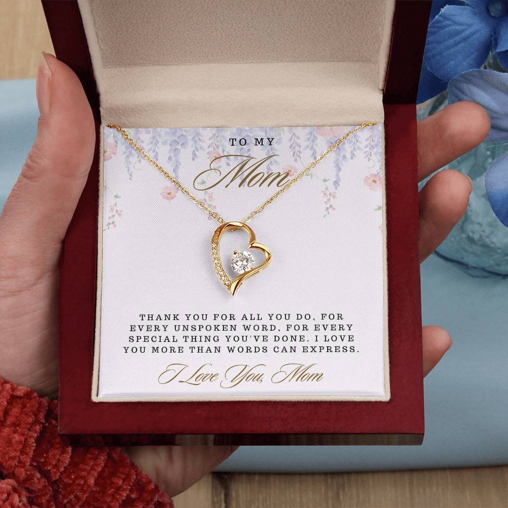 Mom- For all you do -Forever Love Necklace - Essential Home Zone Essential Home Zone 18k Yellow Gold Finish / Luxury Box Jewelry Mom- For all you do -Forever Love Necklace