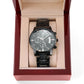 Don't Give Up-Engraved Design Black Chronograph Watch 3