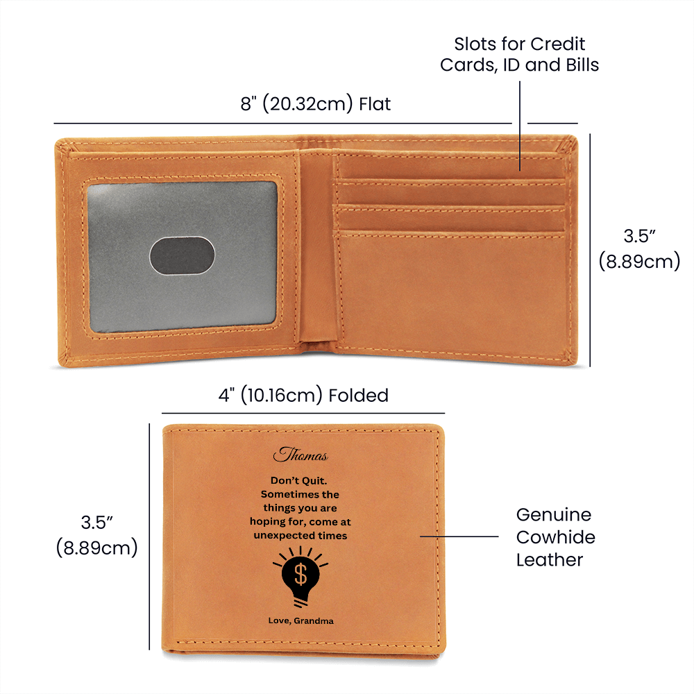 Grandson-Son-Don't Quit-Personalize Our Graphic Leather Wallet 3