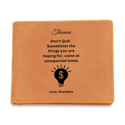 Grandson-Son-Don't Quit-Personalize Our Graphic Leather Wallet 3