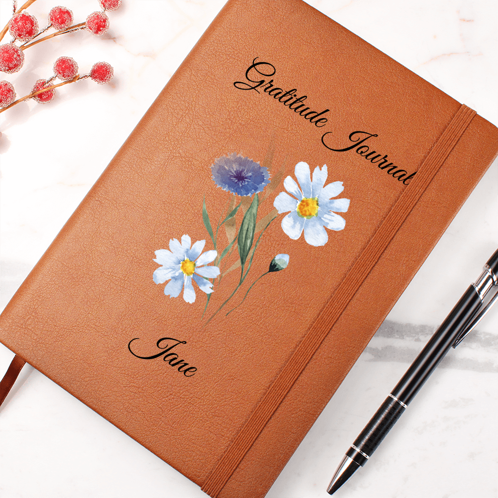 Gratitude-Wild Flowers-Personalized Graphic Leather Journal 5