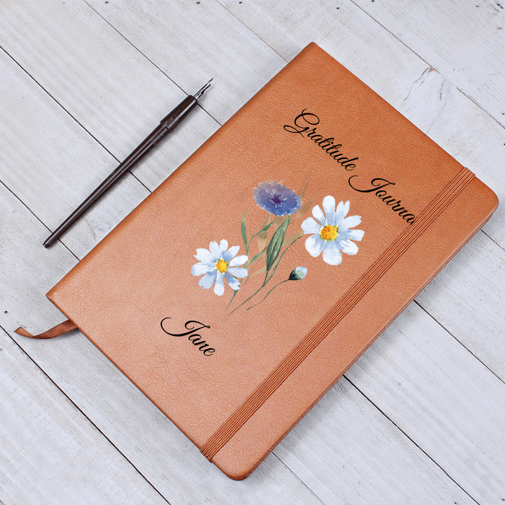 Gratitude-Wild Flowers-Personalized Graphic Leather Journal 5