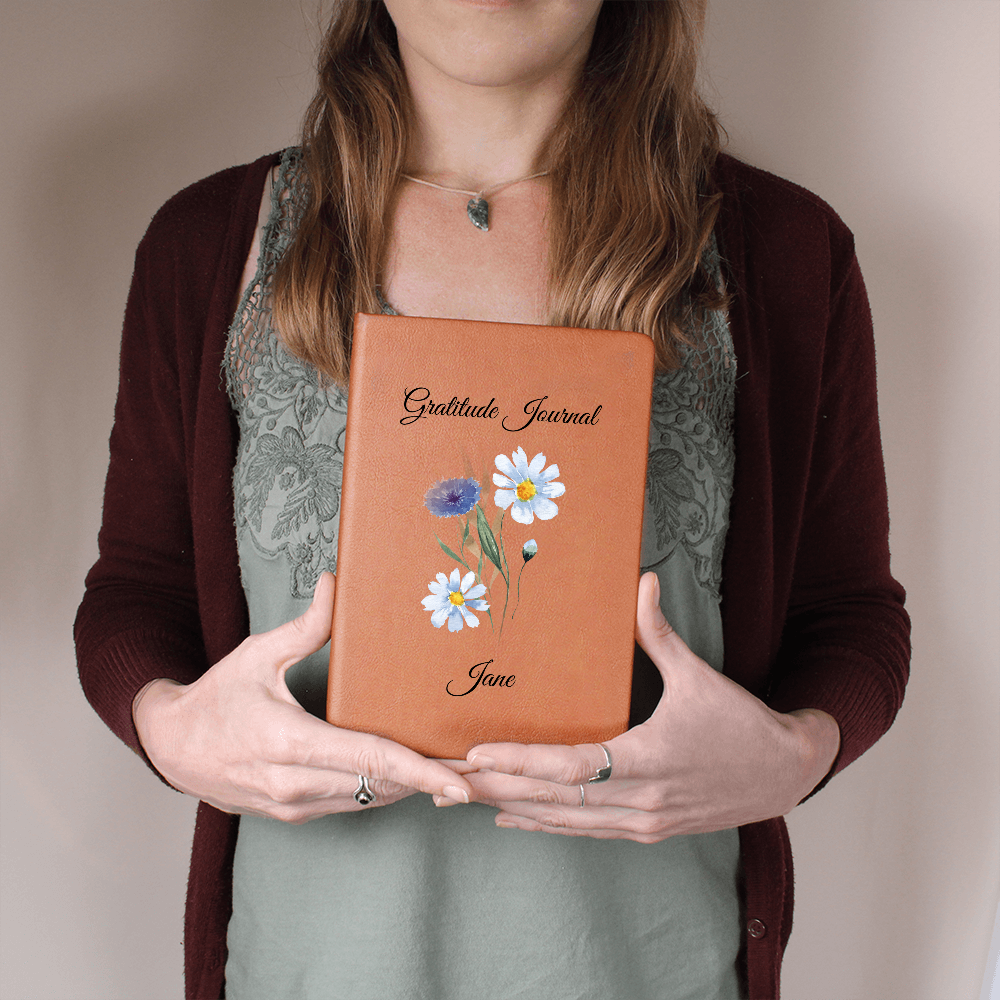 Gratitude-Wild Flowers-Personalized Graphic Leather Journal 5