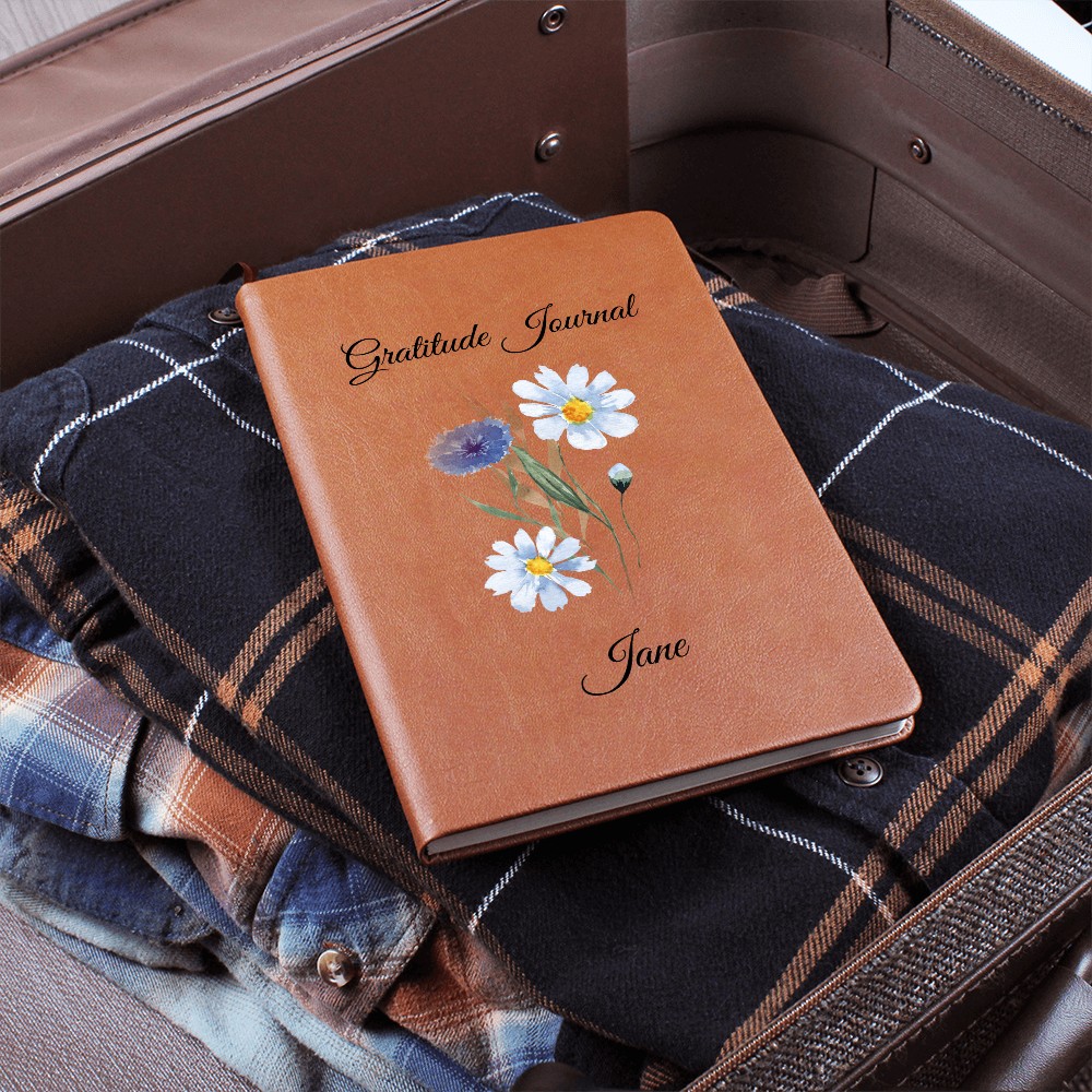 Gratitude-Wild Flowers-Personalized Graphic Leather Journal 5