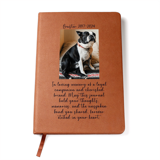 Pet Memory Journal-Personalized with your Pet's Name Graphic Leather Journal
