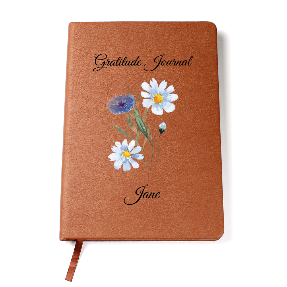 Gratitude-Wild Flowers-Personalized Graphic Leather Journal 5