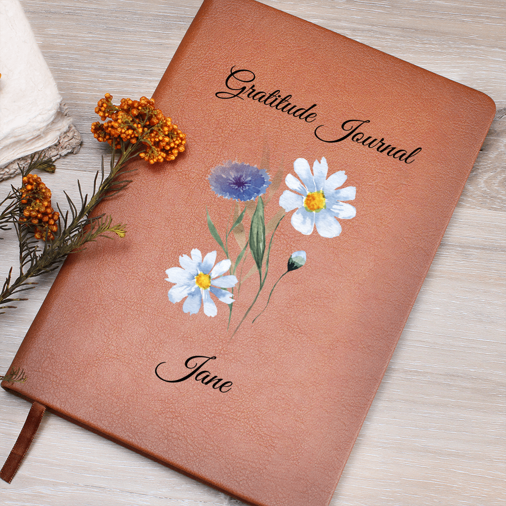 Gratitude-Wild Flowers-Personalized Graphic Leather Journal 5