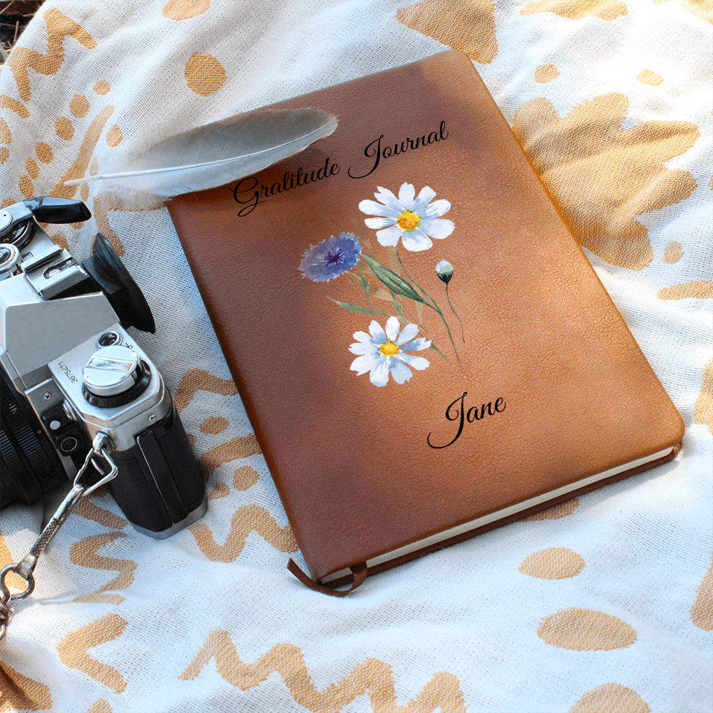 Gratitude-Wild Flowers-Personalized Graphic Leather Journal 5