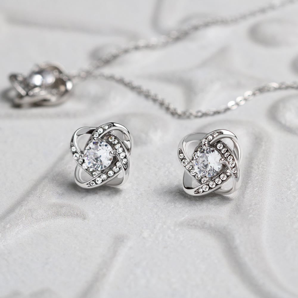 Wife-Holiday Love Knot Earring & Necklace Set (44)