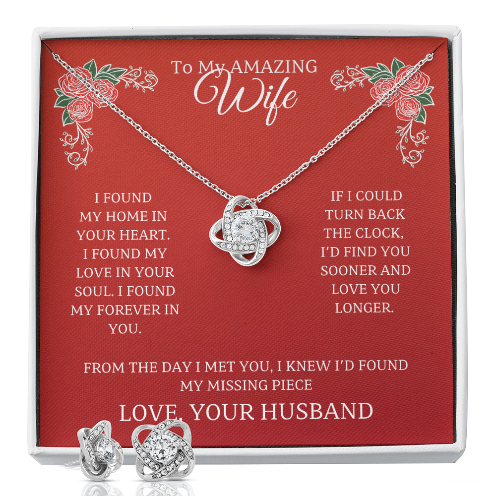 Wife-Holiday Love Knot Earring & Necklace Set (44)