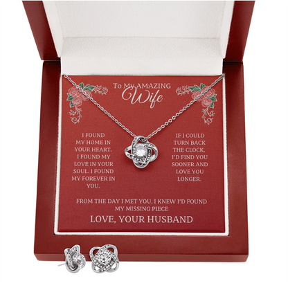 Wife-Holiday Love Knot Earring & Necklace Set (44)