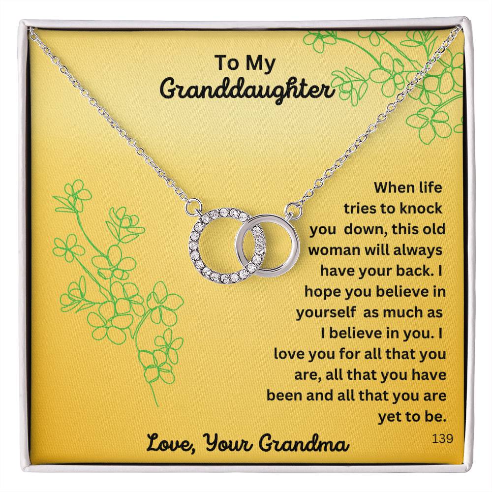 Granddaughter- Personalized this Perfect Pair Necklace, It is a beautiful representation of togetherness and would make a memorable gift for someone special in your life 139