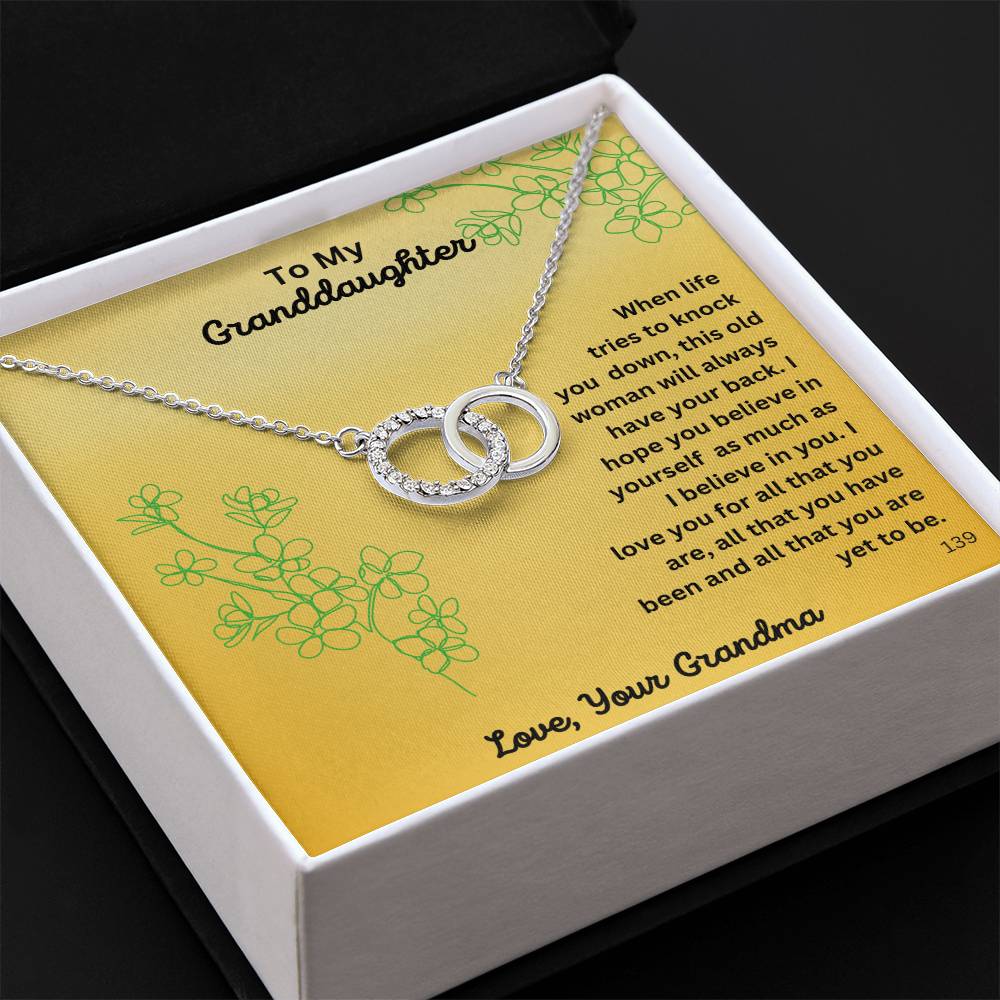 Granddaughter- Personalized this Perfect Pair Necklace, It is a beautiful representation of togetherness and would make a memorable gift for someone special in your life 139