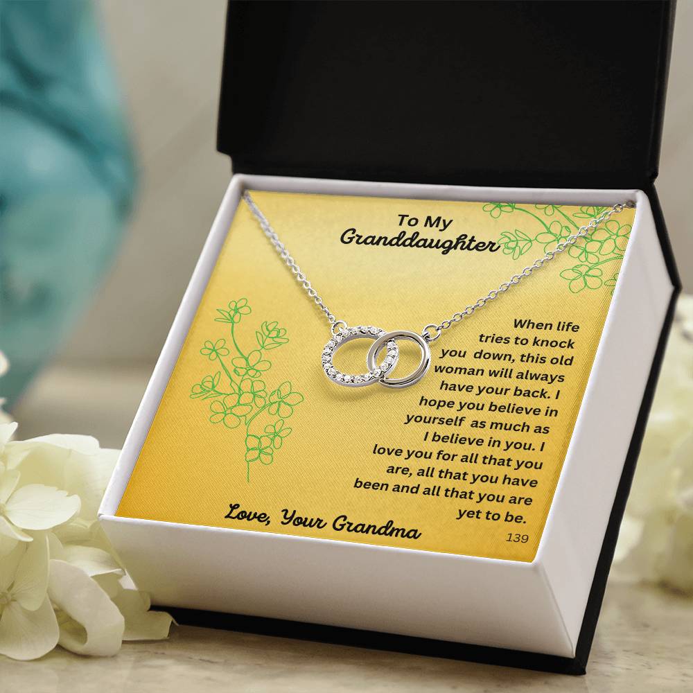 Granddaughter- Personalized this Perfect Pair Necklace, It is a beautiful representation of togetherness and would make a memorable gift for someone special in your life 139