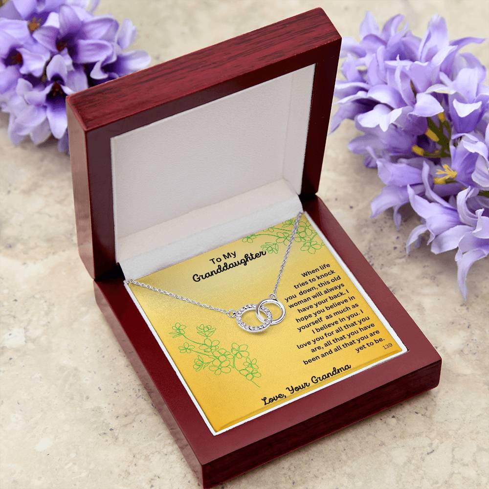 Granddaughter- Personalized this Perfect Pair Necklace, It is a beautiful representation of togetherness and would make a memorable gift for someone special in your life 139