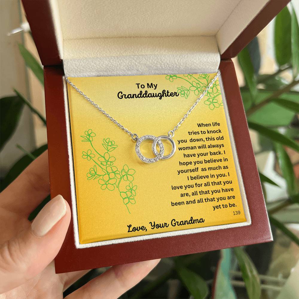 Granddaughter- Personalized this Perfect Pair Necklace, It is a beautiful representation of togetherness and would make a memorable gift for someone special in your life 139