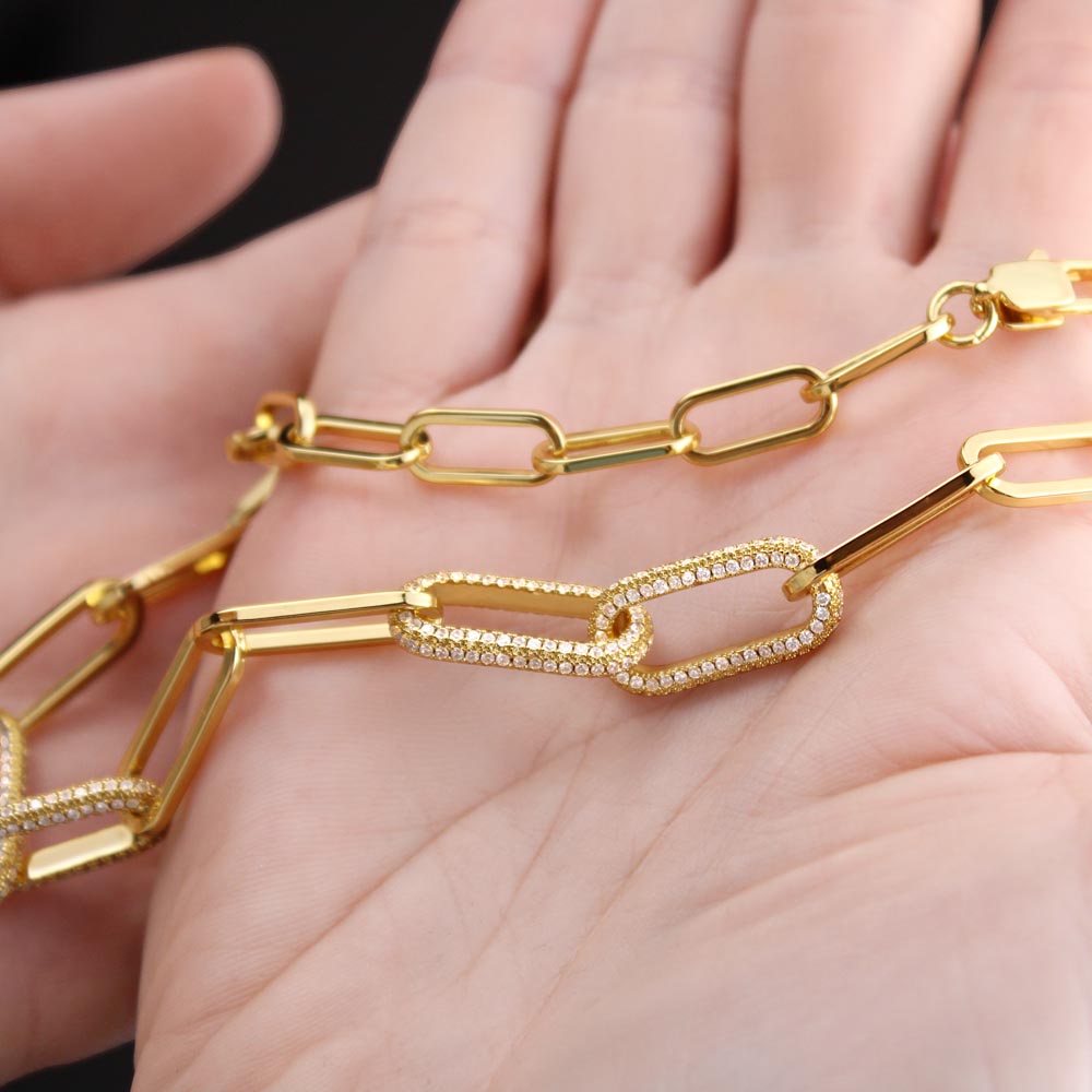Wife-CZ Paperclip Chain Necklace (32)