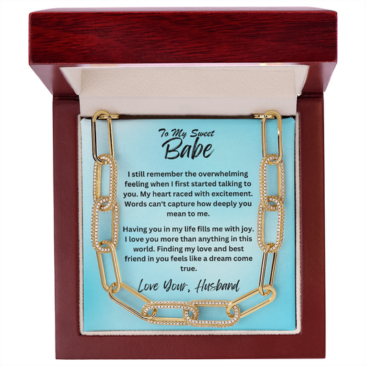 Wife-CZ Paperclip Chain Necklace (32)