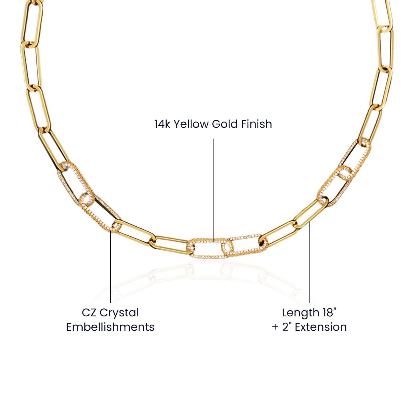 Wife-CZ Paperclip Chain Necklace (32)