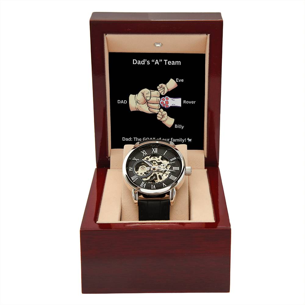 Dad-Men's Openwork Watch with Message Card 137