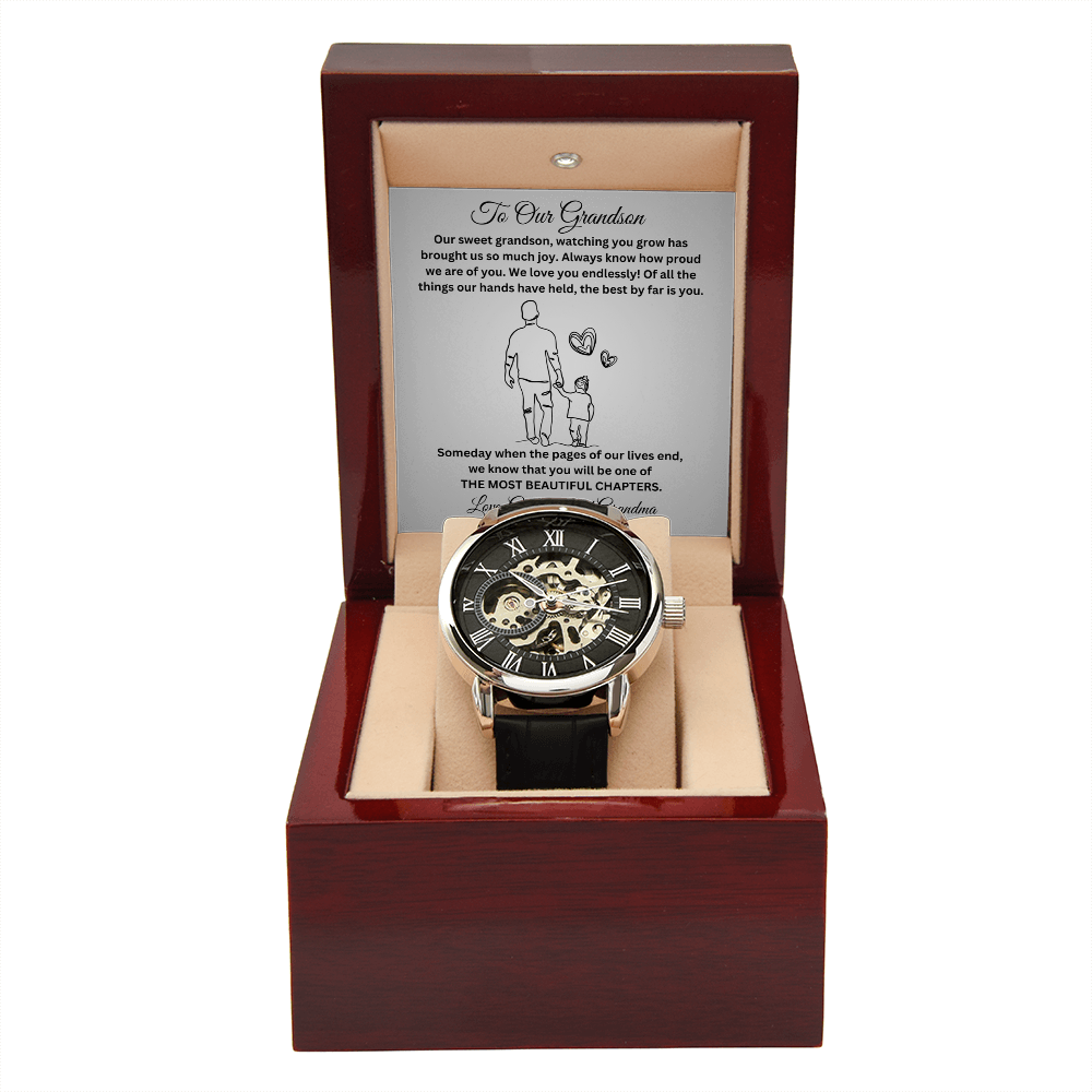 Grandson-Personalized this  Men's Openwork Watch 67