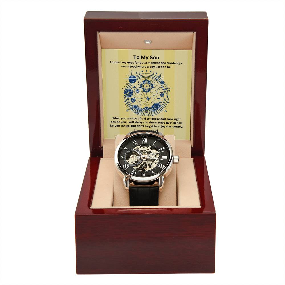 Son-Men's Openwork Watch with Message Card 68