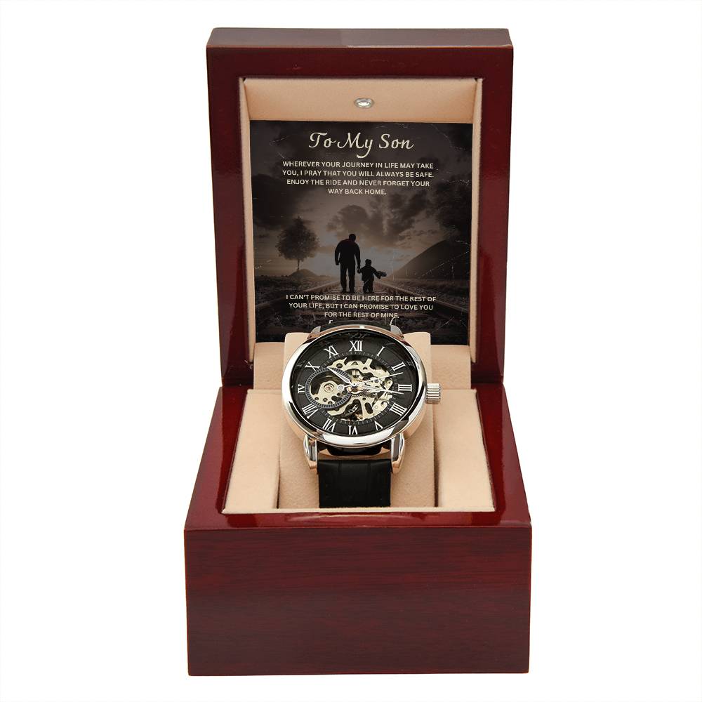 Son-Men's Openwork Watch with Message Card 65