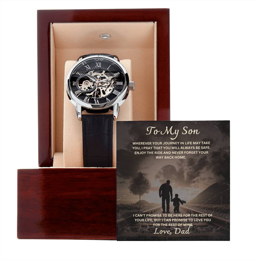 Son-Men's Openwork Watch with Message Card 65