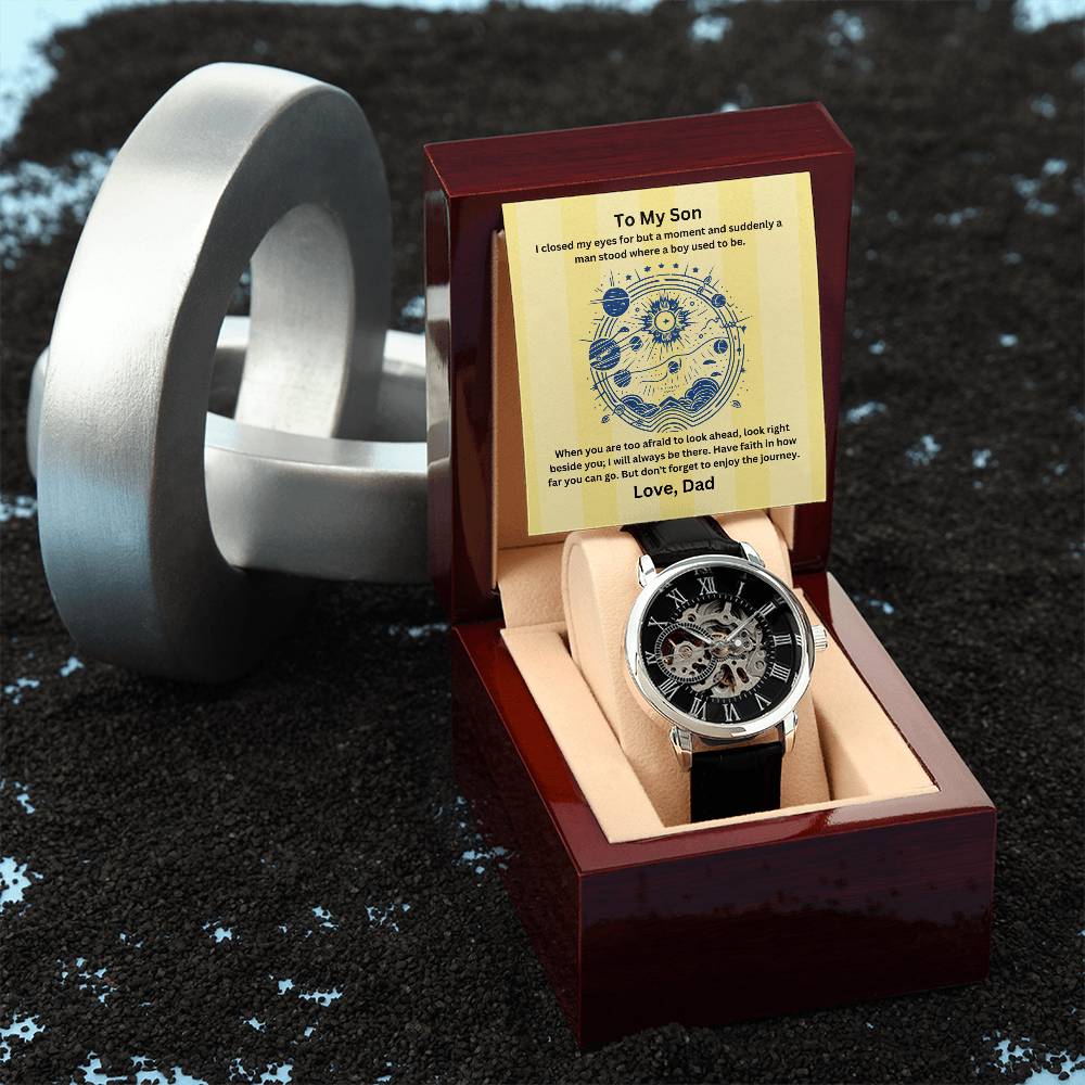 Son-Men's Openwork Watch with Message Card 68