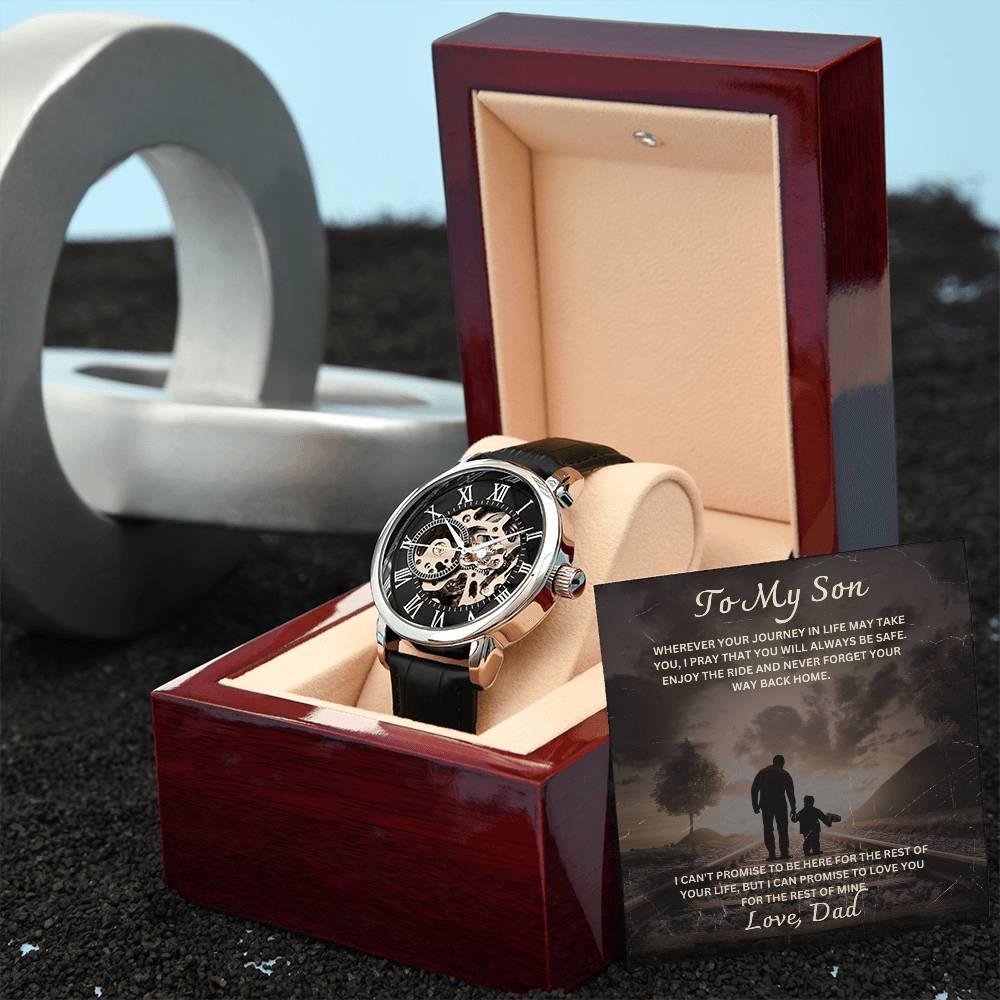 Son-Men's Openwork Watch with Message Card 65