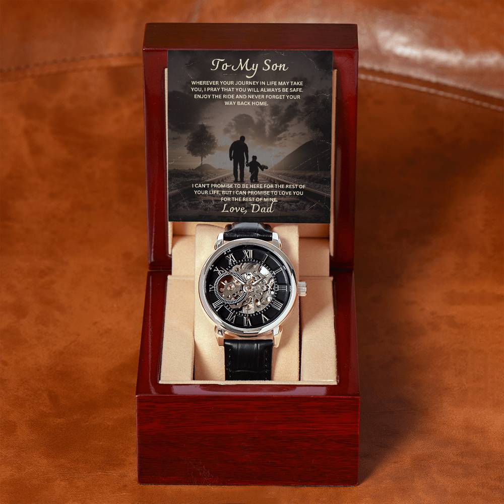 Son-Men's Openwork Watch with Message Card 65