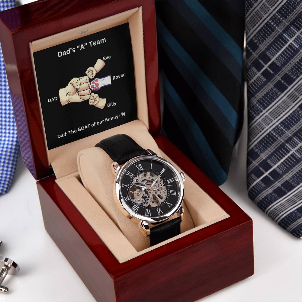 Dad-Men's Openwork Watch with Message Card 137