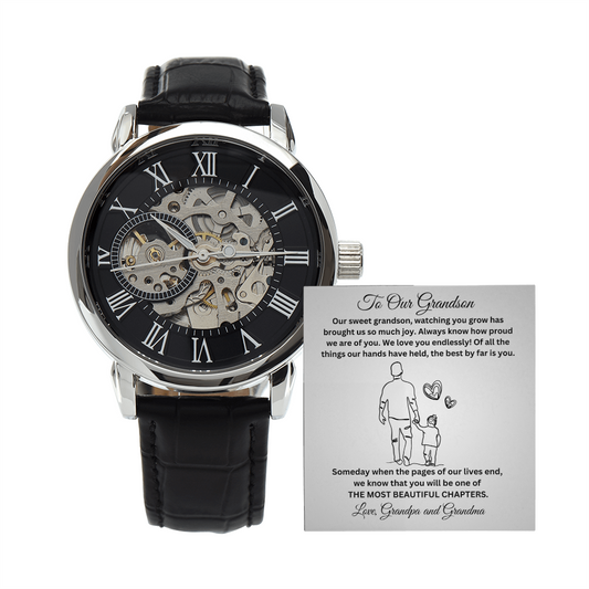 Grandson-Personalized this  Men's Openwork Watch 67