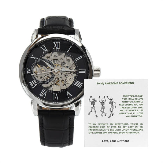 Boyfriend-Men's Openwork Watch 77