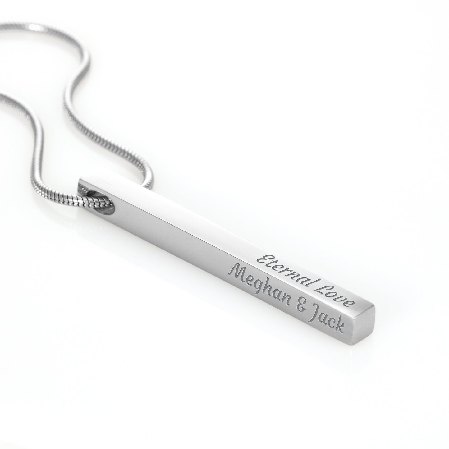 Holiday Gift-Engraved 4-Sided Stick Necklace