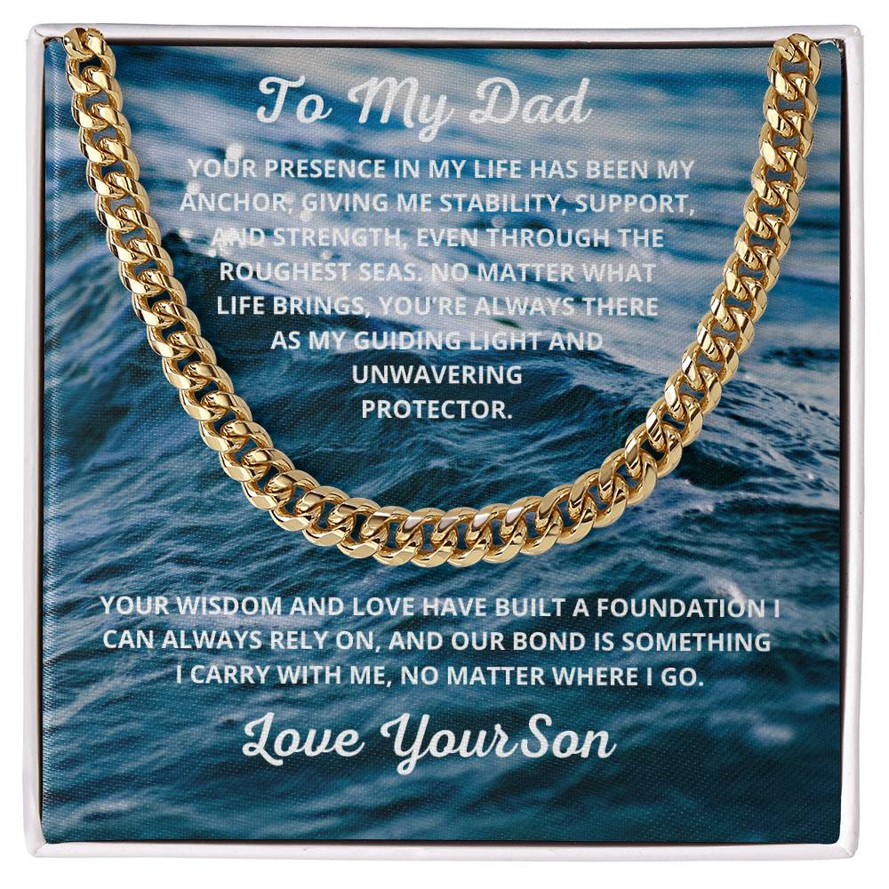 Dad-Cuban Link Chain with a Message Card 6