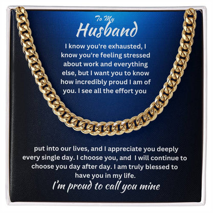 Husband- I am truly blessed -Cuban Link Chain - Essential Home Zone Essential Home Zone Jewelry Husband- I am truly blessed -Cuban Link Chain