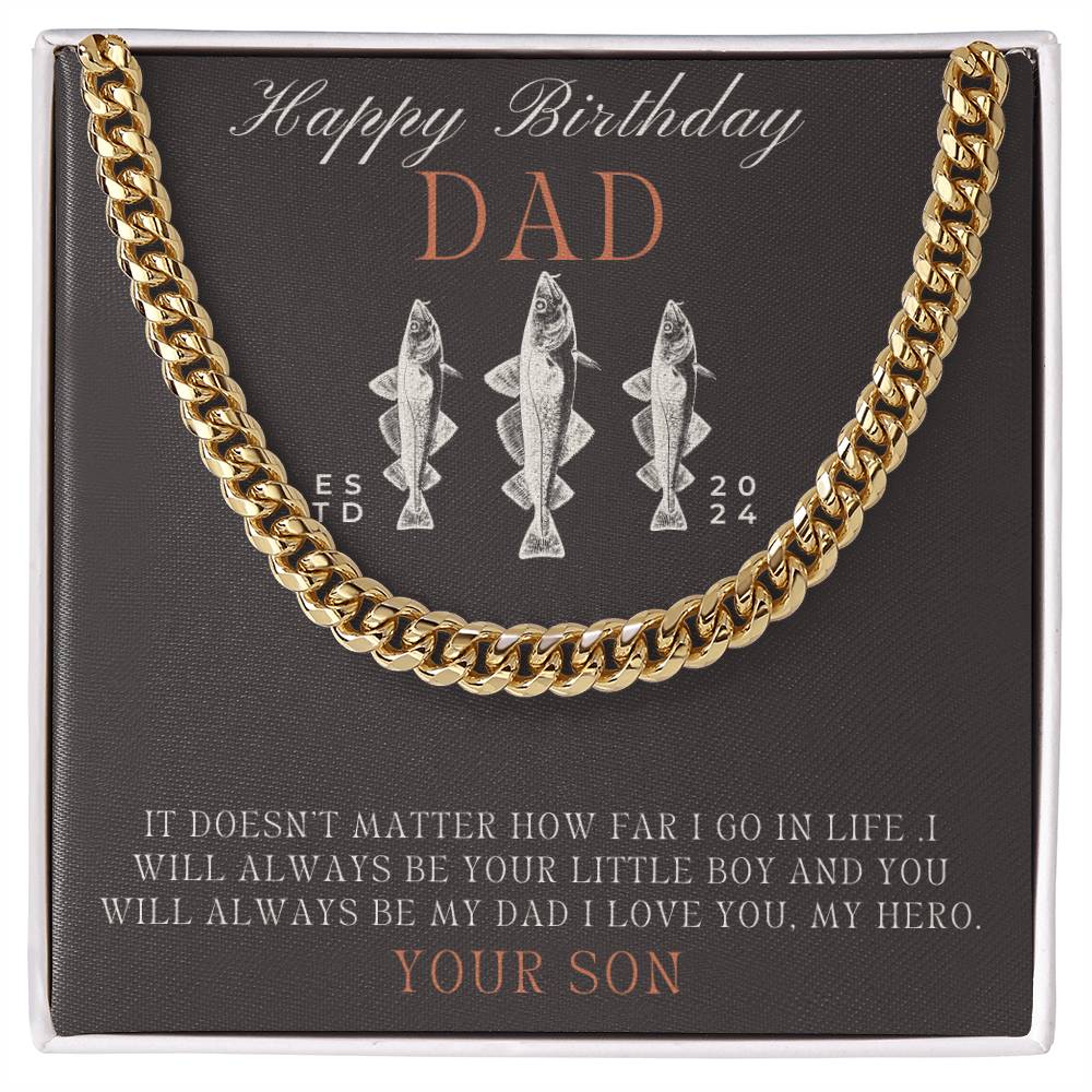 Dad- Always your little boy-Cuban Link Chain - Essential Home Zone Essential Home Zone Jewelry Dad- Always your little boy-Cuban Link Chain