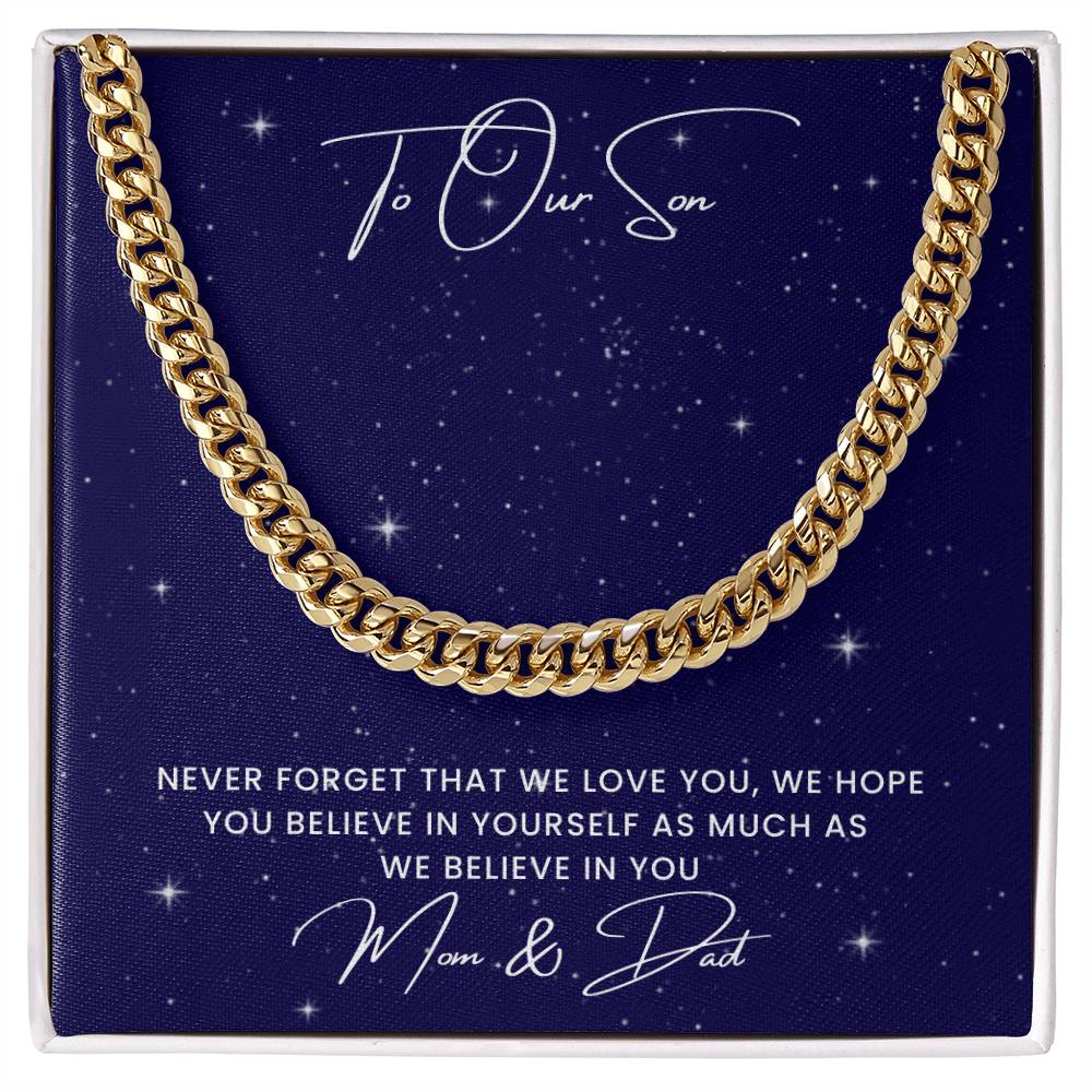 Son- Believe in yourself-Cuban Link Chain - Essential Home Zone Essential Home Zone Jewelry Son- Believe in yourself-Cuban Link Chain