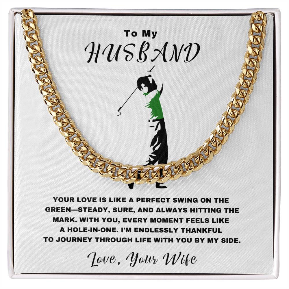 Husband- Hole-in-one -Cuban Link Chain - Essential Home Zone Essential Home Zone Jewelry Husband- Hole-in-one -Cuban Link Chain